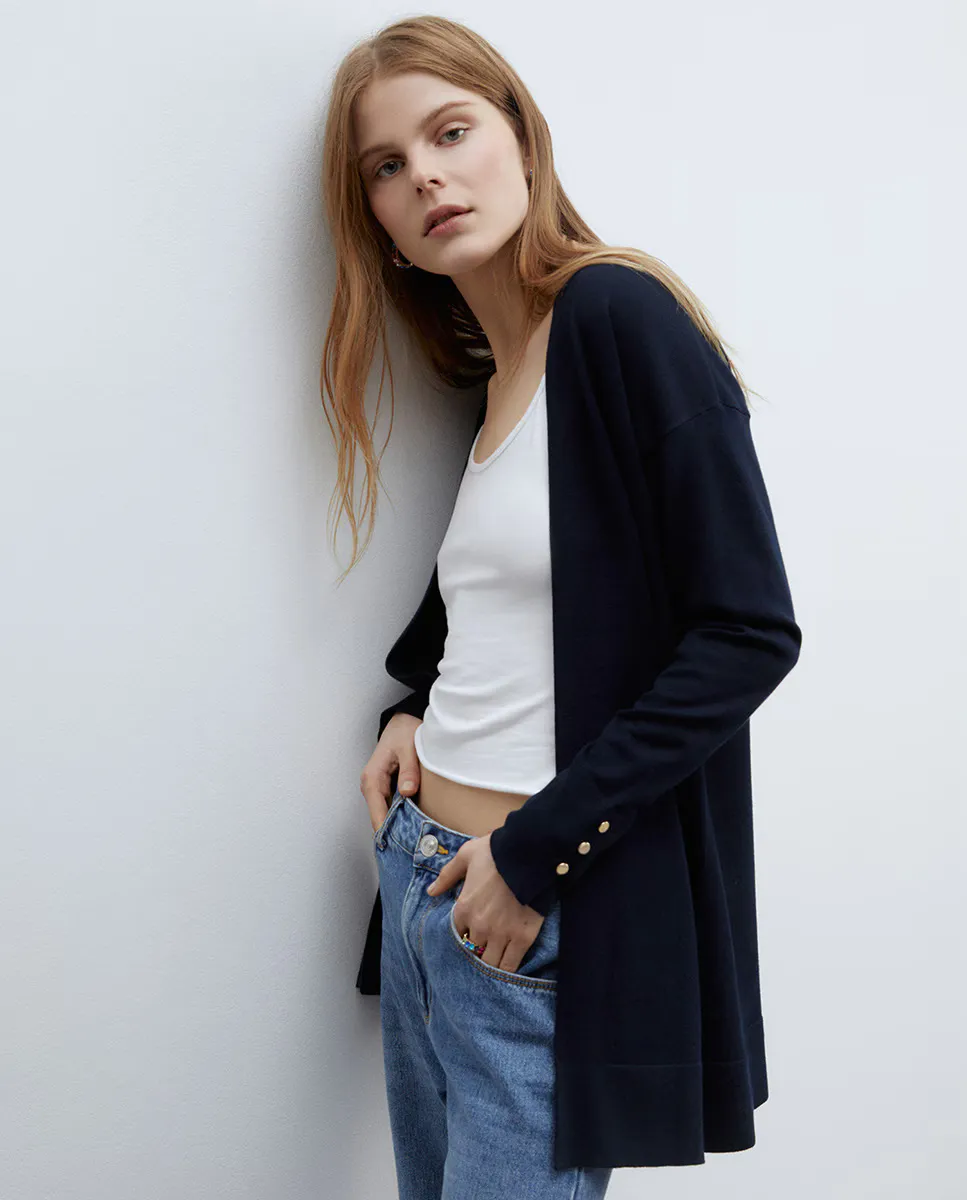 

Жакет открытой вязки Sfera, тёмно-синий