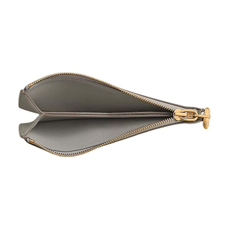 HERMES Кошелек для карт Zipengo Chaine D'Ancre Evercolor Calfskin унисекс 8L Beton Concrete Gray — фото 2