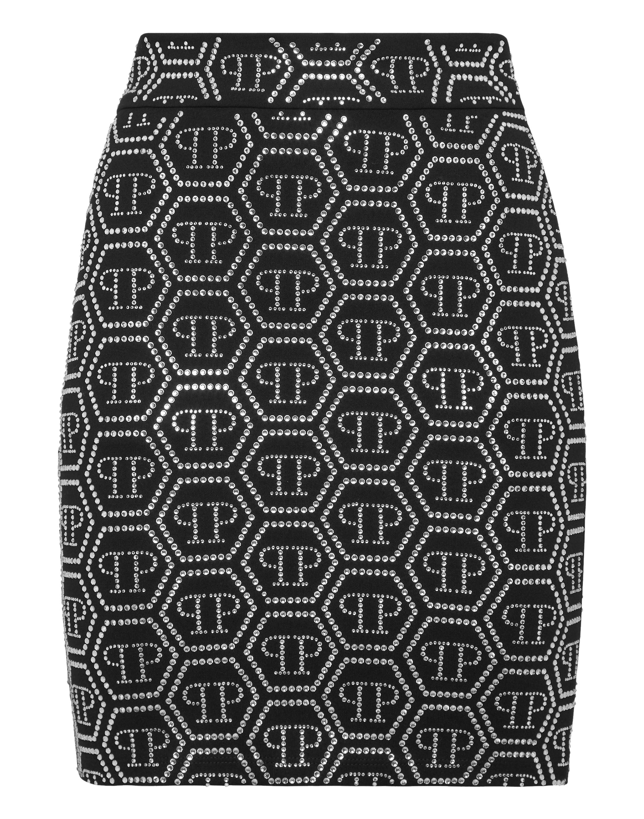 

Мини-юбка с монограммой PHILIPP PLEIN, черный
