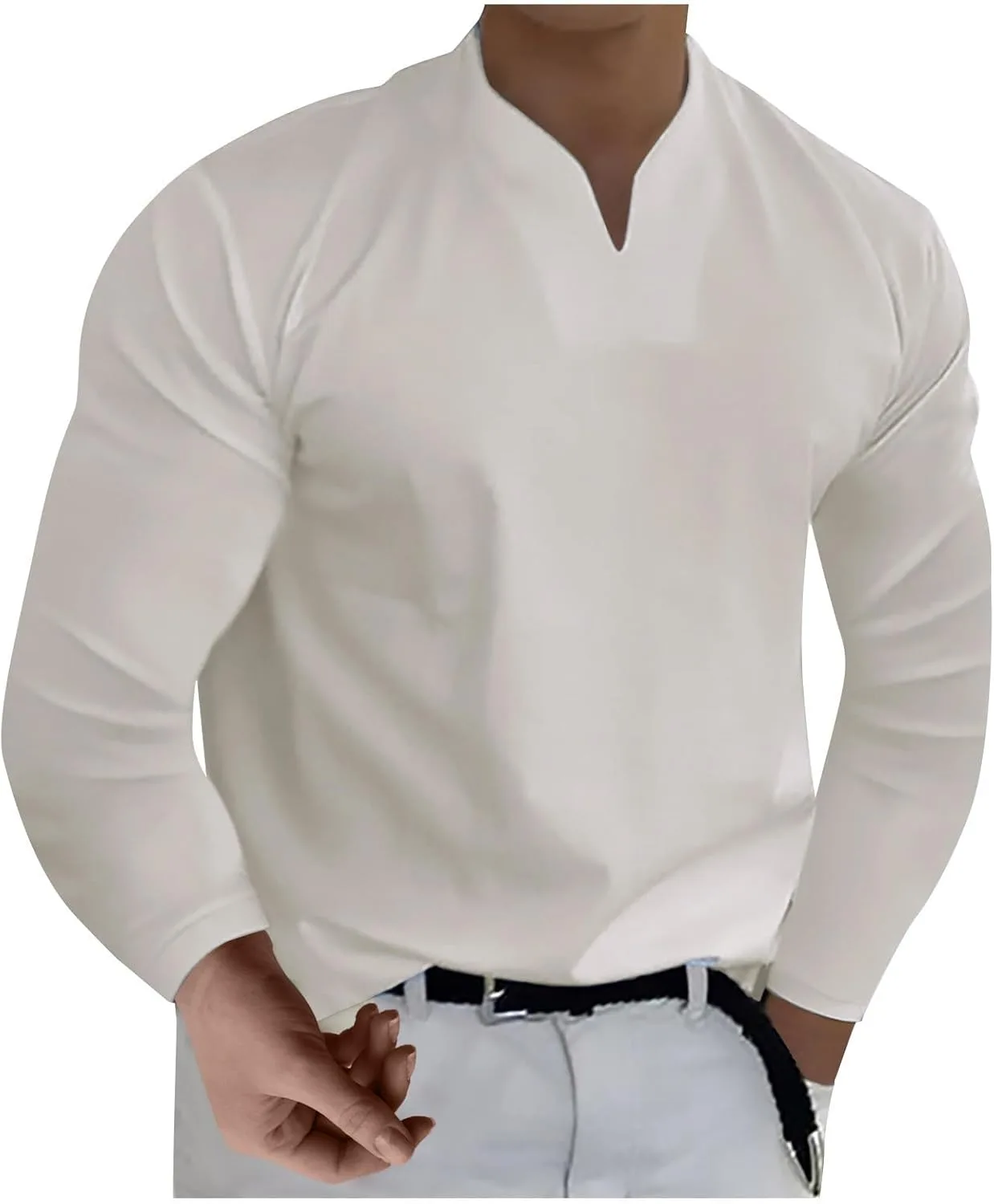 

Мужская футболка Henley с длинным рукавом и V-образным вырезом, M-5XL RTRDE