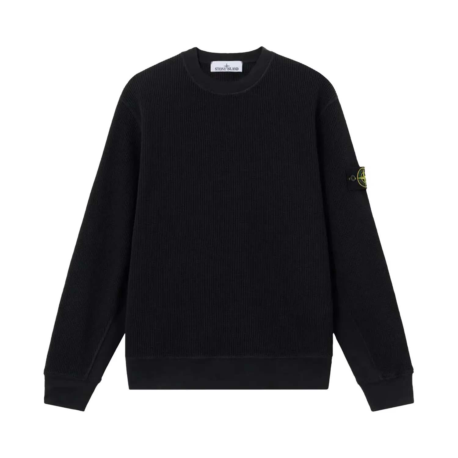 Толстовка Stone Island из органического хлопкового вафельного флиса, черный