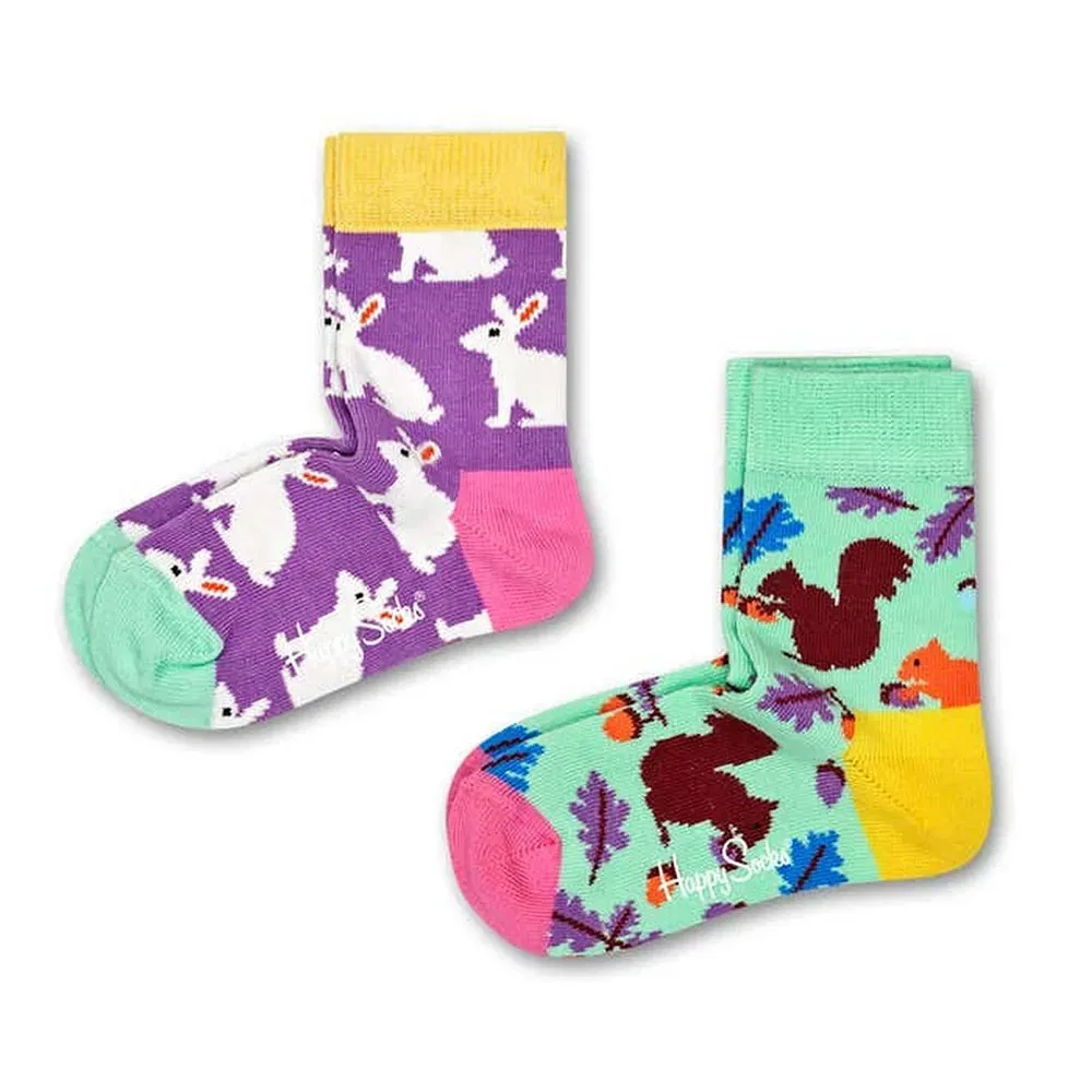 Носки Bunny 2 пары Happy Socks, зеленый
