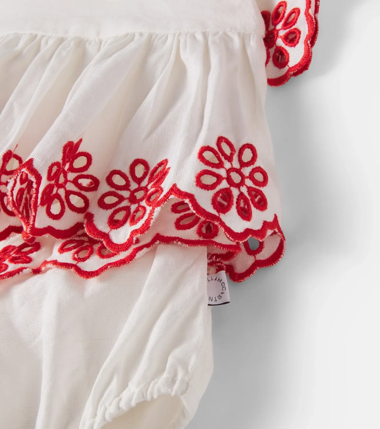 Комплект из вышитого топа и шорт для малышей Stella Mccartney Kids, белый — фото 3