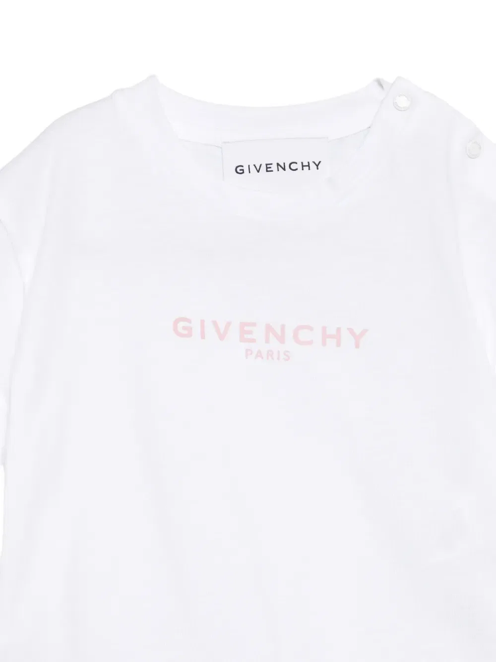 Футболка с логотипом на пуговицах на плече Givenchy Kids, белый — фото 3