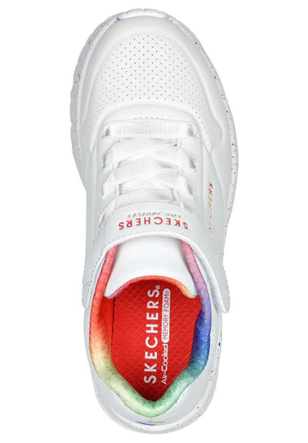 Детские кроссовки с принтом Uno Lite Rainbow Specks Skechers, Weiß — фото 3
