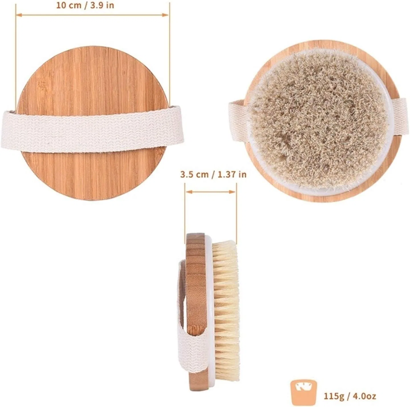 Щетка для тела Dutch Wood+Horse Bristles HMTE, 10x3.5 см, Dutch Wood+pig Bristles — фото 2