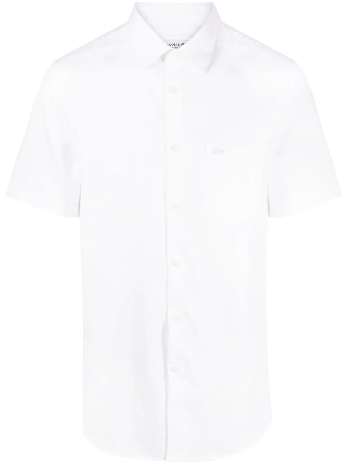 Рубашка с вышитым логотипом, короткий рукав Lacoste, белый