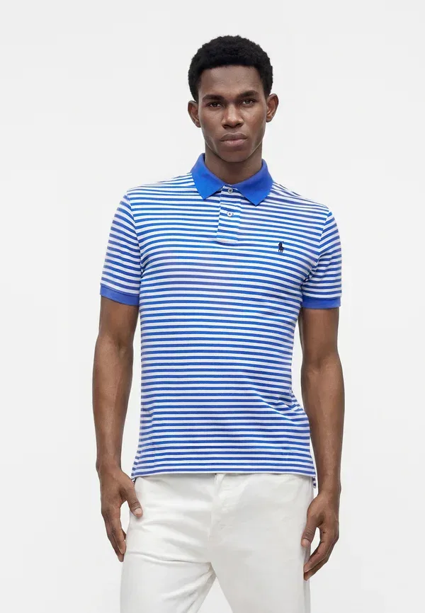 Футболка поло хлопковая Polo Ralph Lauren, New Iris Blue/White, белый
