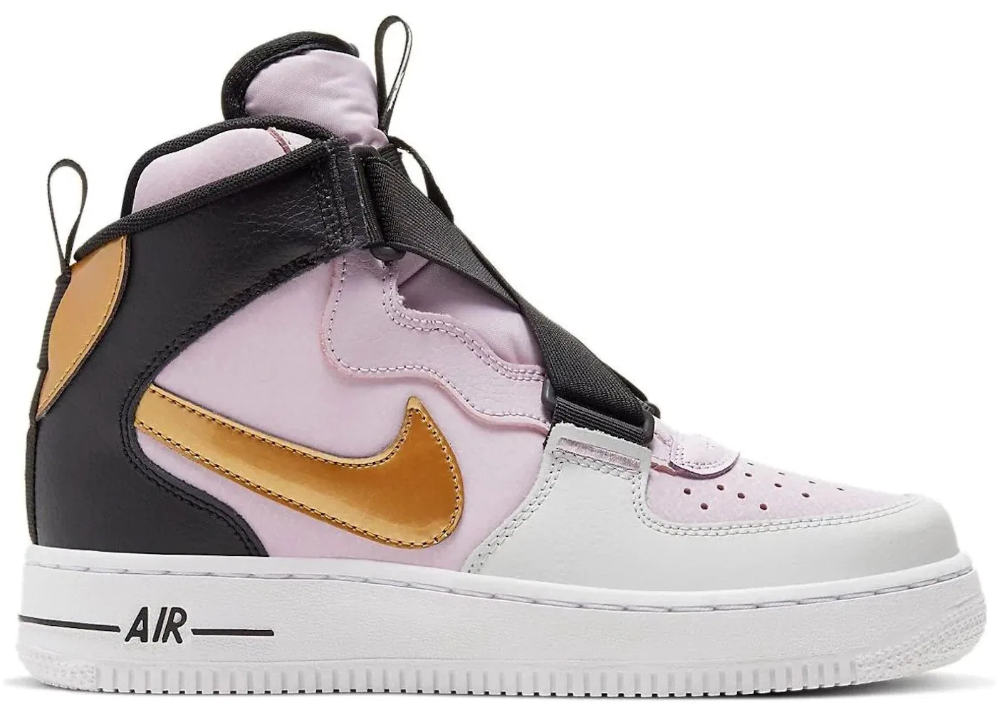 Детские кроссовки Lifestyle Nike Air Force 1 Highness, Iced Lilac/Black/Photon Dust/Metallic Gold