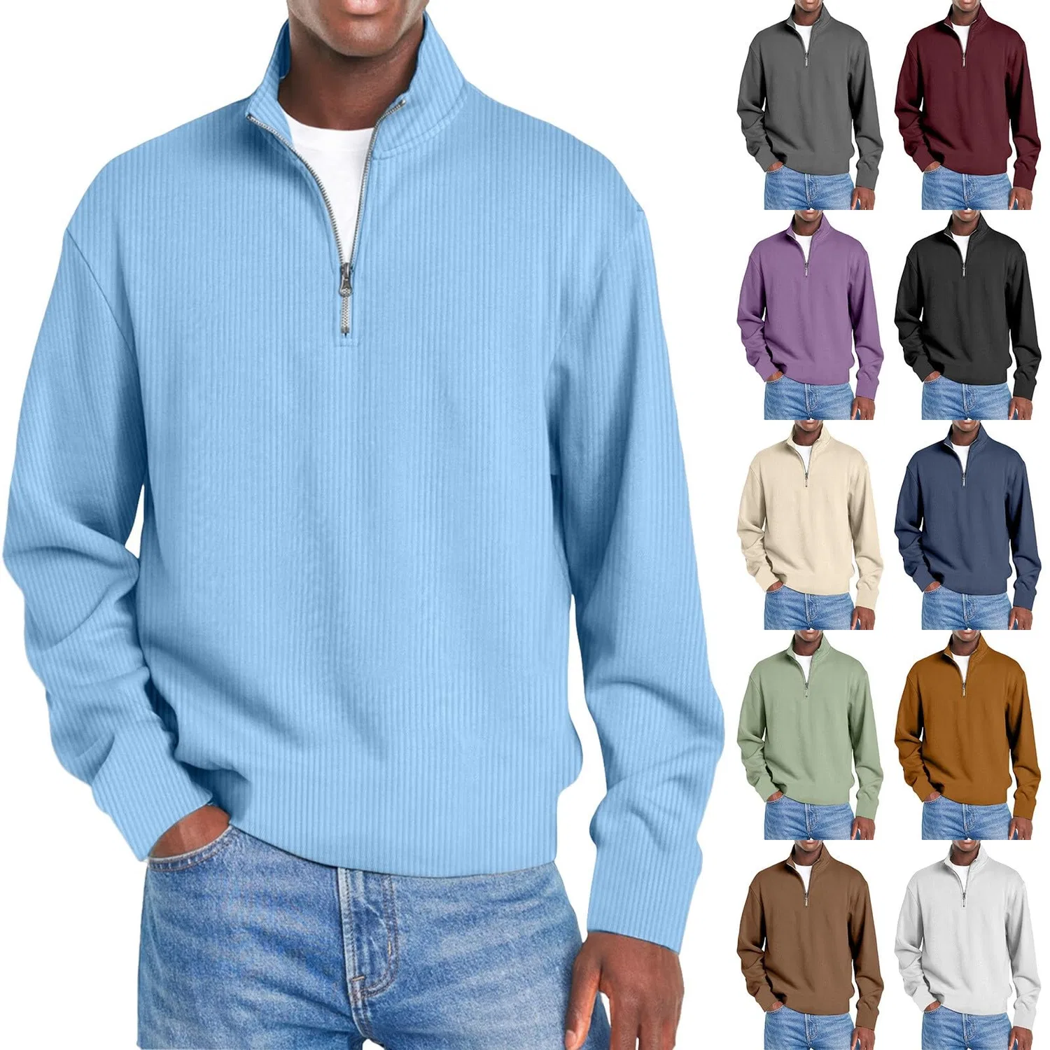 Мужской свитшот хлопковый Casual Sweatshirts, White — фото 3