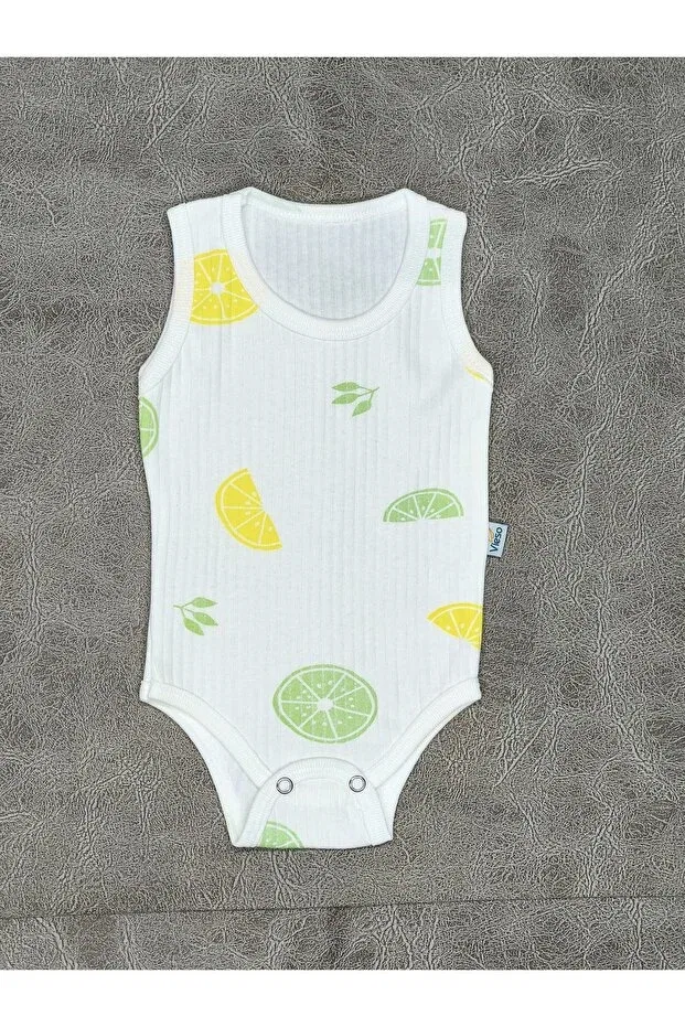 Детское боди-слип из органического хлопка с принтом 3-Pack Vieso, Fruit — фото 4
