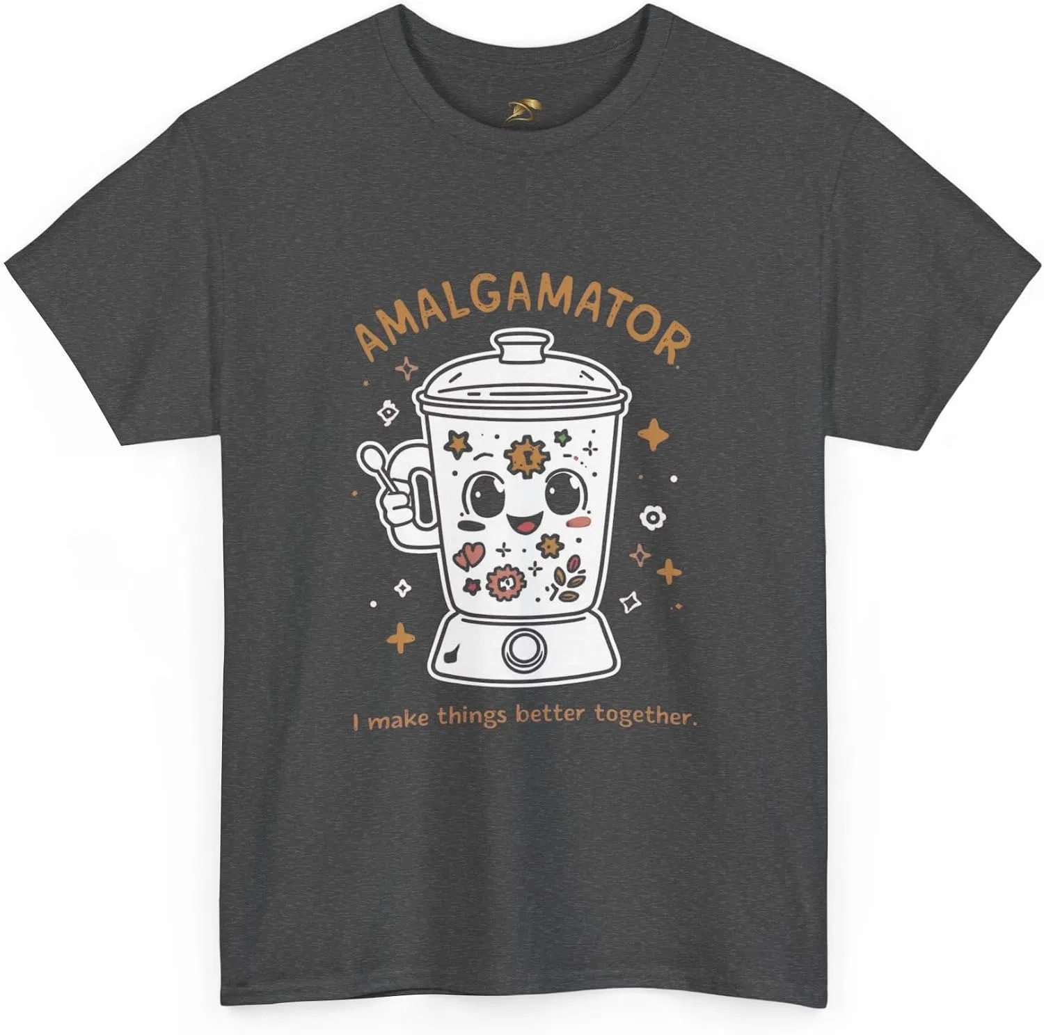 Женская футболка с принтом Amalgamator, тёмно-серый меланж