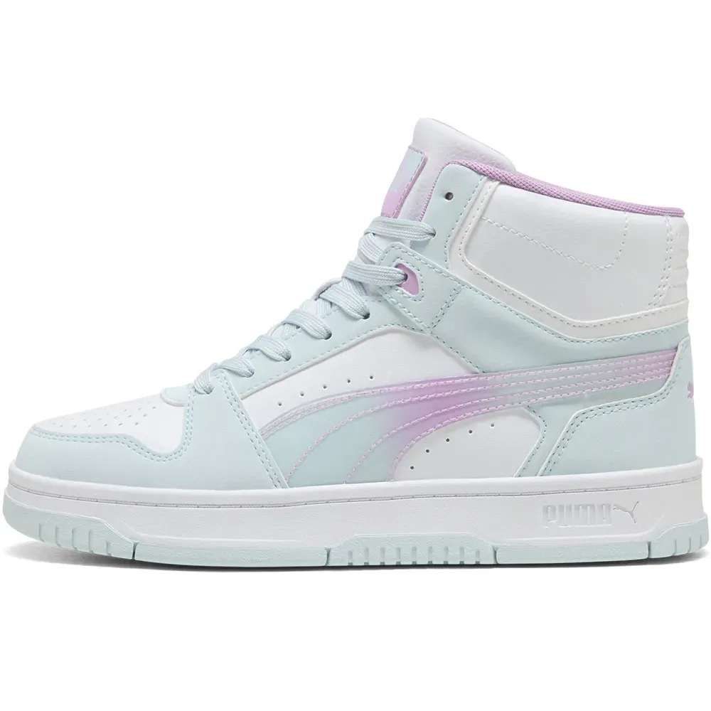 Детские кроссовки для девочек с переливающимся эффектом Rebound Slam Mid Faded Glow Puma, White — фото 3