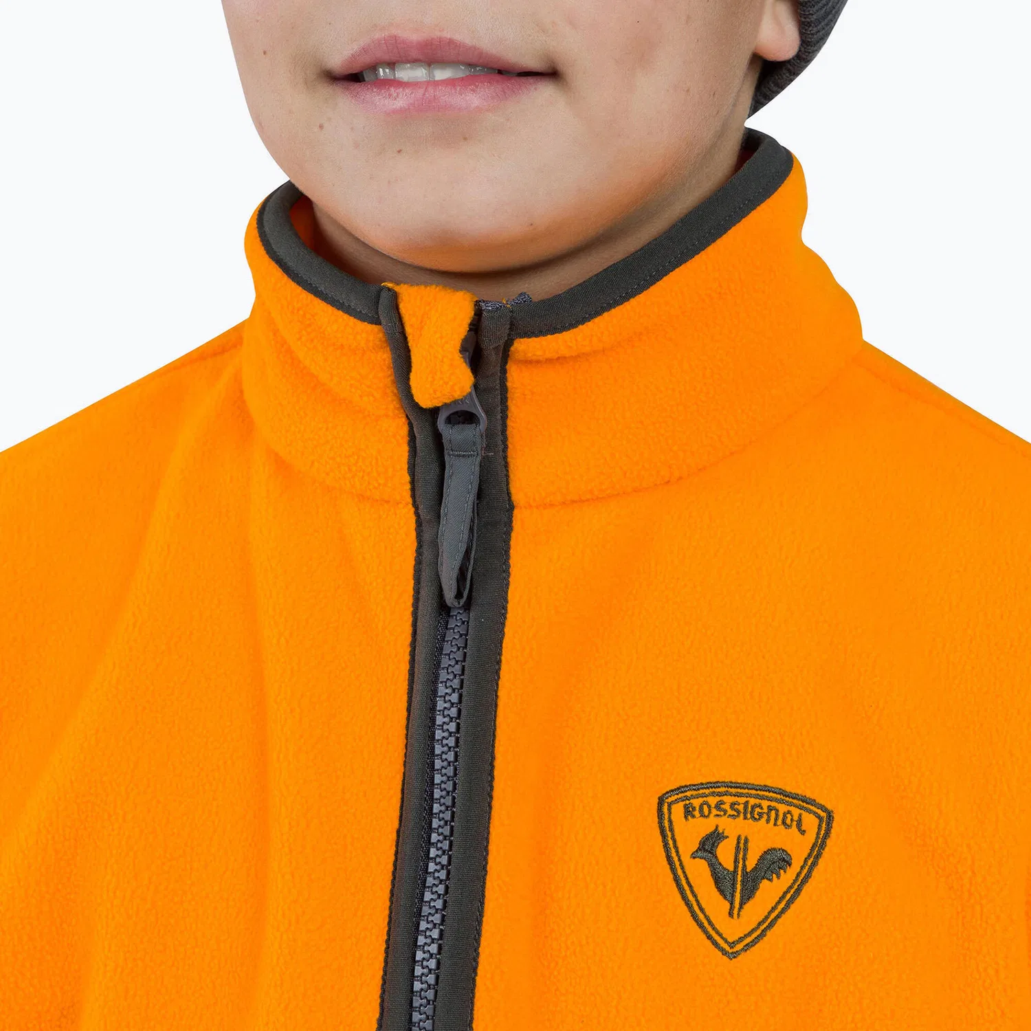 Детское флисовое худи с принтом Rossignol Jr Strawpile Fleece Fz, Orange — фото 4