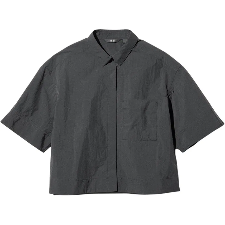 Рубашка женская SS26 Black Pointed Collar UNIQLO