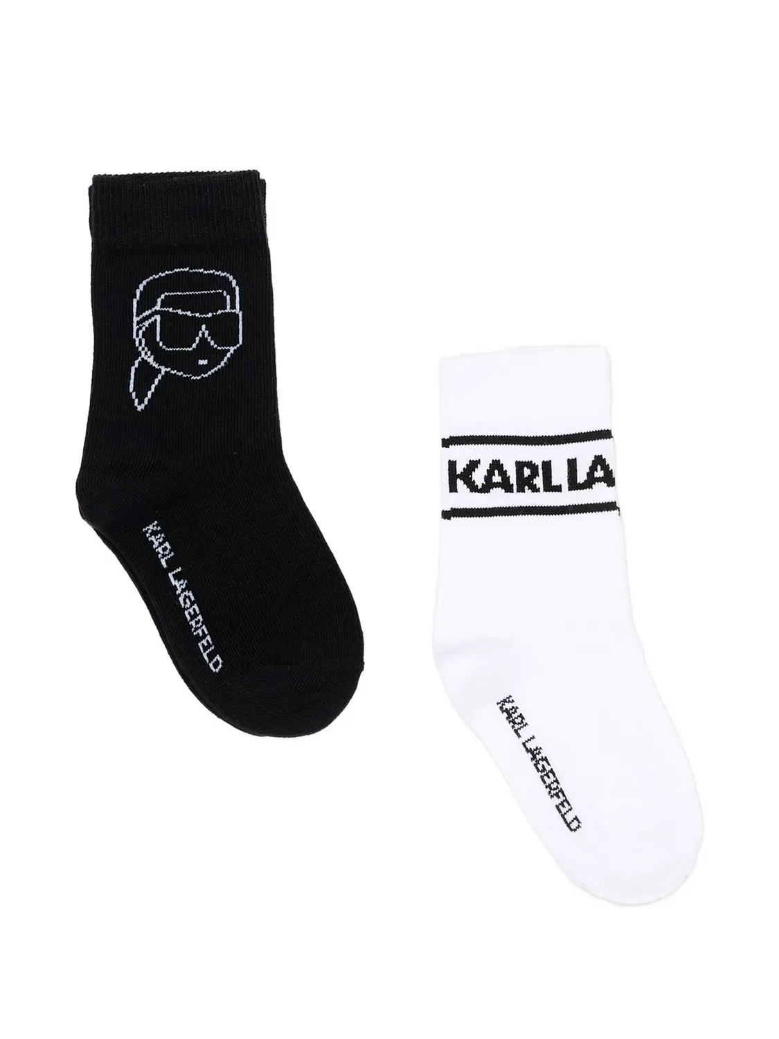 Комплект из двух пар носков с логотипом Karl Lagerfeld Kids, черный