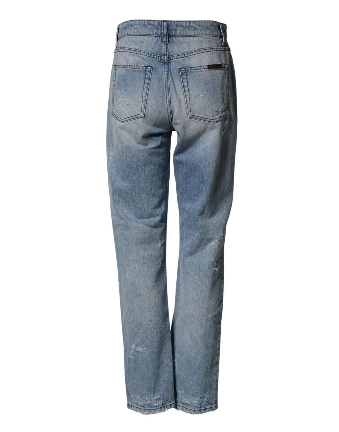 Женские джинсы-бойфренд с потертостями и рваными деталями BOYFRIEND Dolce & Gabbana, Light Blue — фото 3