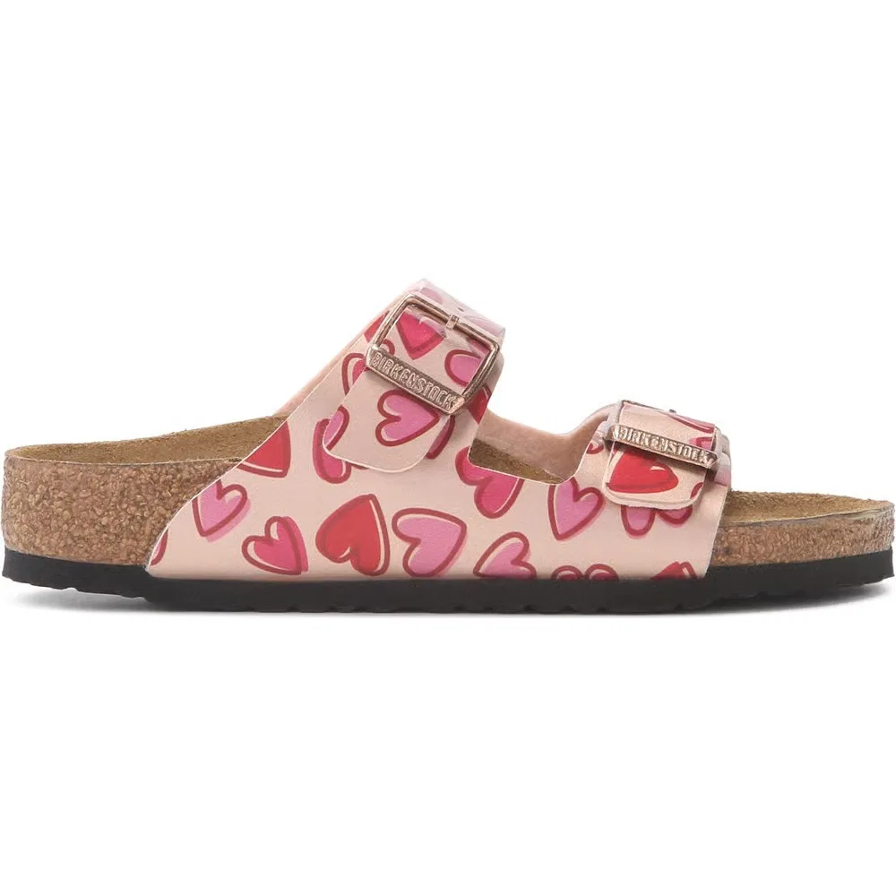 Детские сандалии Arizona с анатомической стелькой для малышей Birkenstock, Rose Gold Hearts — фото 2