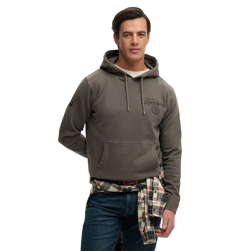 Худи свободного кроя Tokyo Narrative Superdry, серый