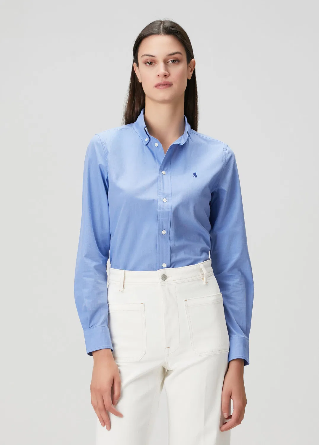 Рубашка Polo Ralph Lauren Slim Fit, синяя — фото 3