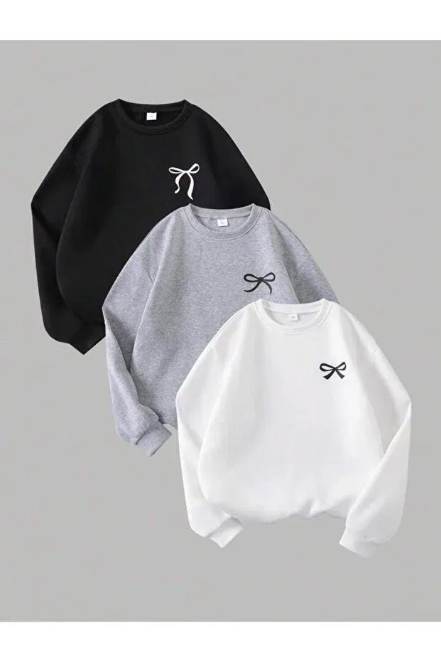 Детские свитшот для девочек с принтом Sportswear No Plan, Graywhiteblack