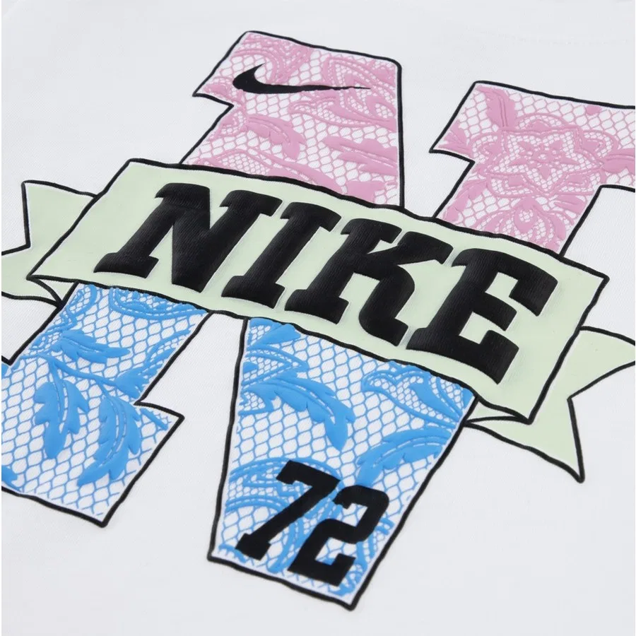 Футболка для девочек с принтом Lace It Up Ringlet Nike, Белый — фото 2