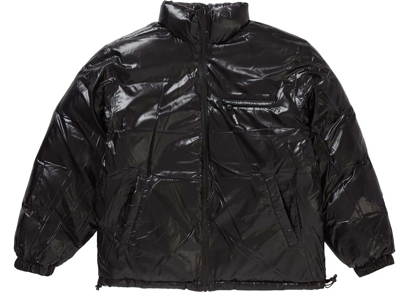 Мужская куртка пуховик двухсторонняя блестящая Supreme Puffy Jacket, White