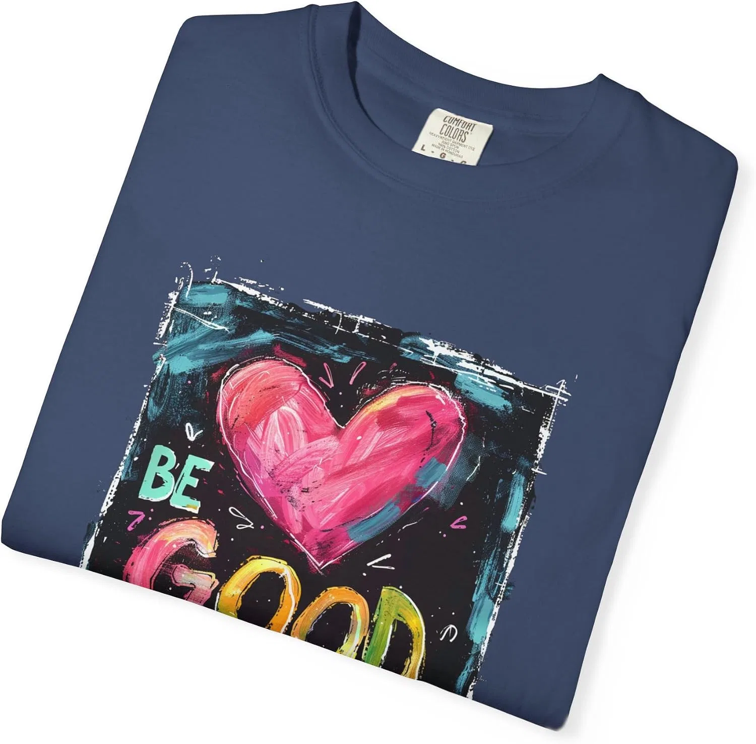 Женская футболка с принтом BE GOOD Comfort Colors, China Blue — фото 4
