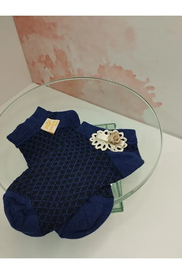 Детские носки для новорожденных вязаные Papyon, Navy Blue — фото 4