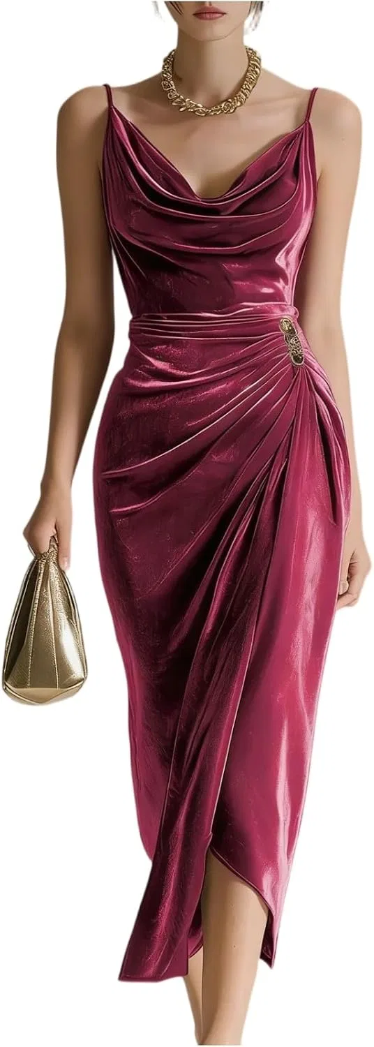 Женское коктейльное платье миди с велюровым тюлем Bodycon, Hot Pink