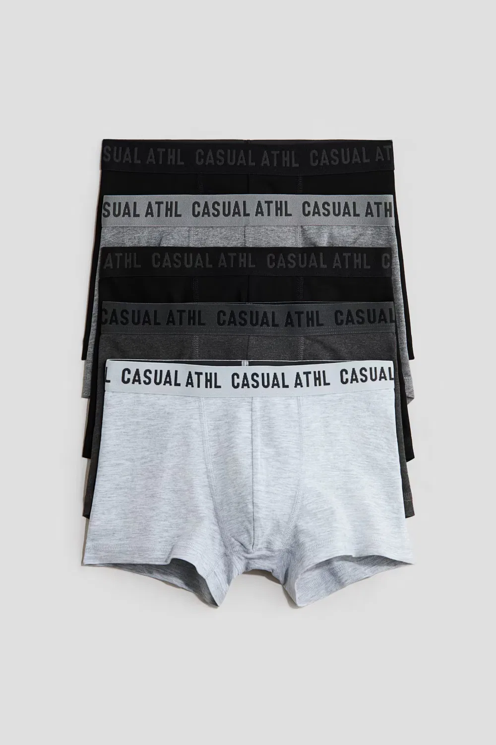 5 хлопковых трусов в упаковке H&M, Hellgraumeliert/Dunkelgrau