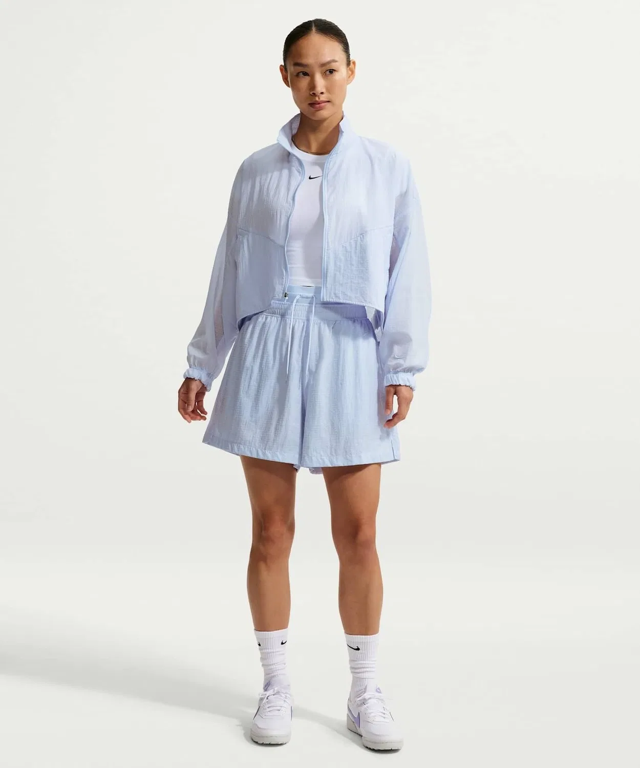 Женские шорты свободного кроя с высокой посадкой из легкого рипстопа Nike Sportswear IF0564-407, Clear Blue — фото 3