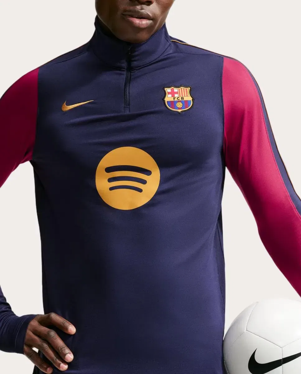 Мужская футболка с принтом FC Barcelona 2026-2027 Stadium Dri-FIT Strike Drill Top Nike, Azul Oscuro