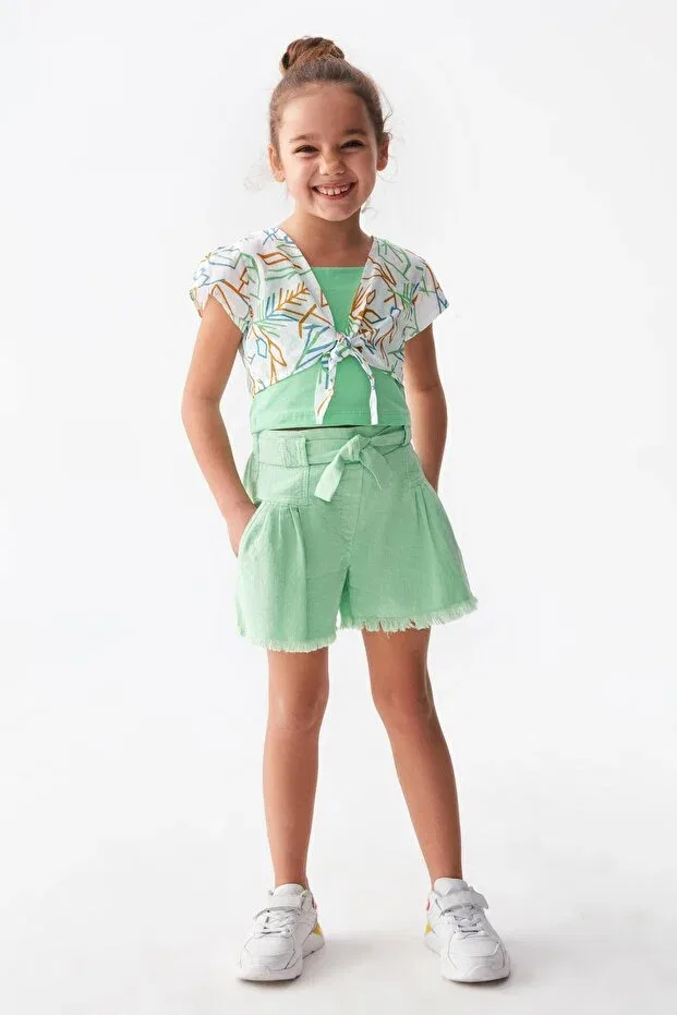 Детские шорты для девочек хлопковые Nk Kids, Green — фото 3