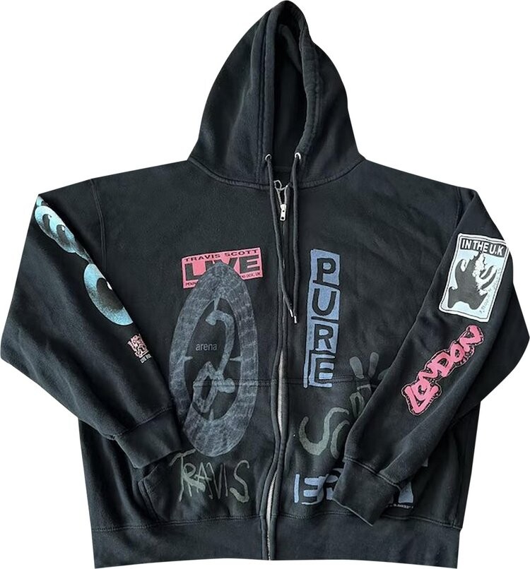 

Худи Cactus Jack by Travis Scott O2 Live Full Zip Hoodie 'Black', черный