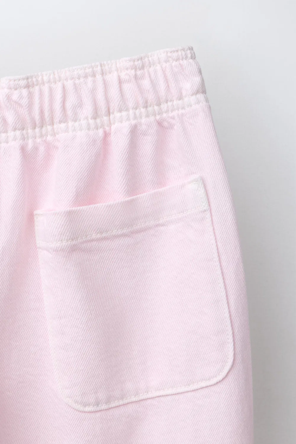 Свободные брюки-бочонок с эластичным поясом ZARA, White/Pink — фото 4