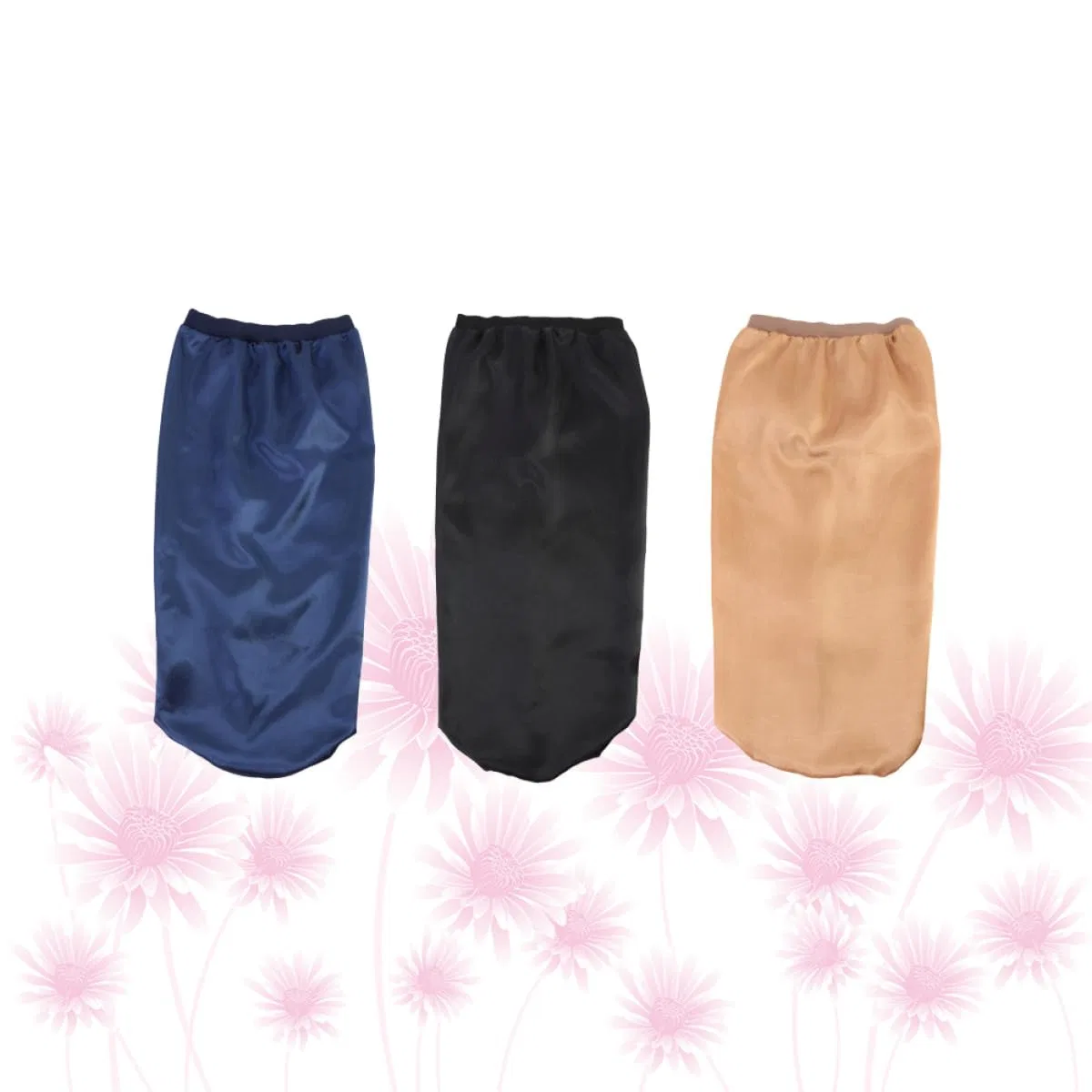 Шапочка для душа Satin, HAMPPLIES, набор 3 шт, 63x26x2 см, Черный, Темно-синий, Золотой — фото 4