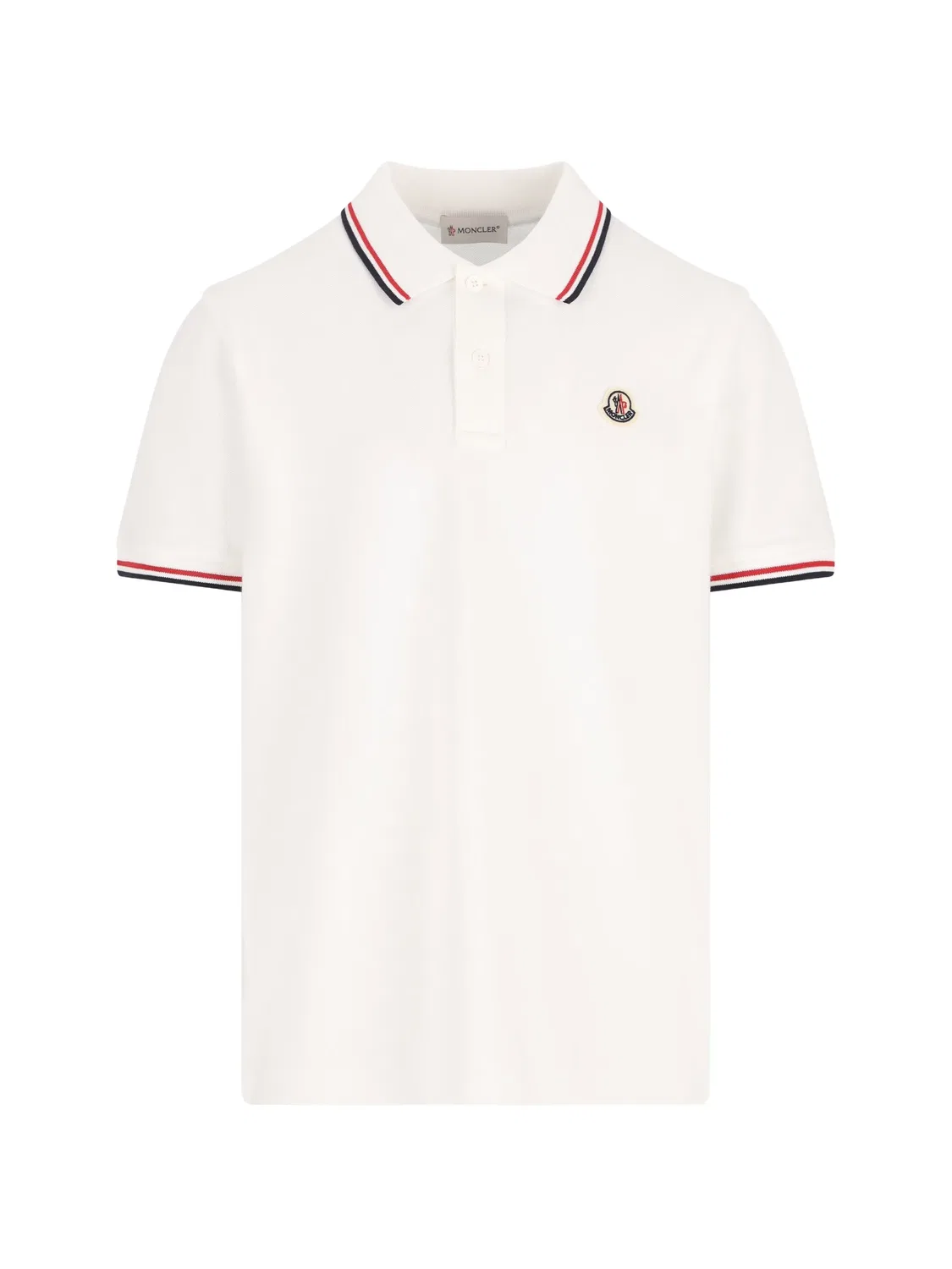 Поло с нашивкой-логотипом белое Moncler, белый