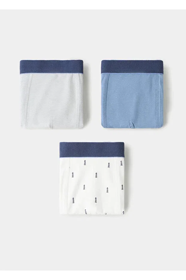 Детские боксеры для мальчиков хлопковые Set of 3 karma underwear Mango Kids, Blue