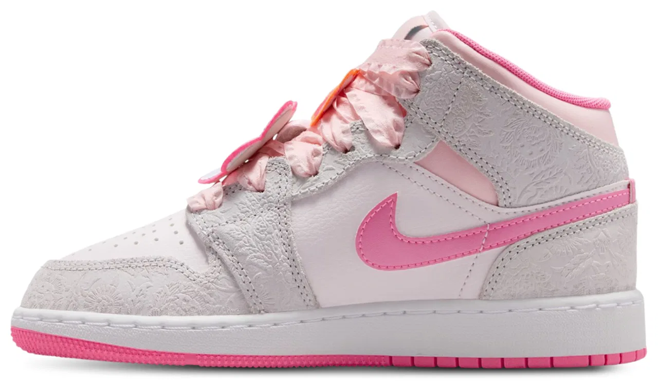 Кроссовки для девочек Air 1 Mid SE Jordan, цвет Vast Grey/Pink Glow/Sail — фото 2