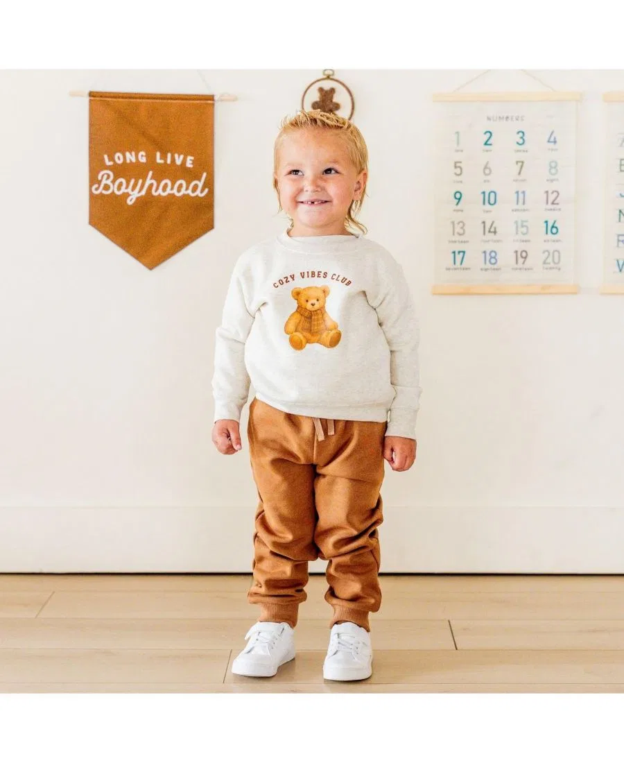 Детские джоггеры с эластичным поясом и шнурком Sweet Wink, Brown — фото 2