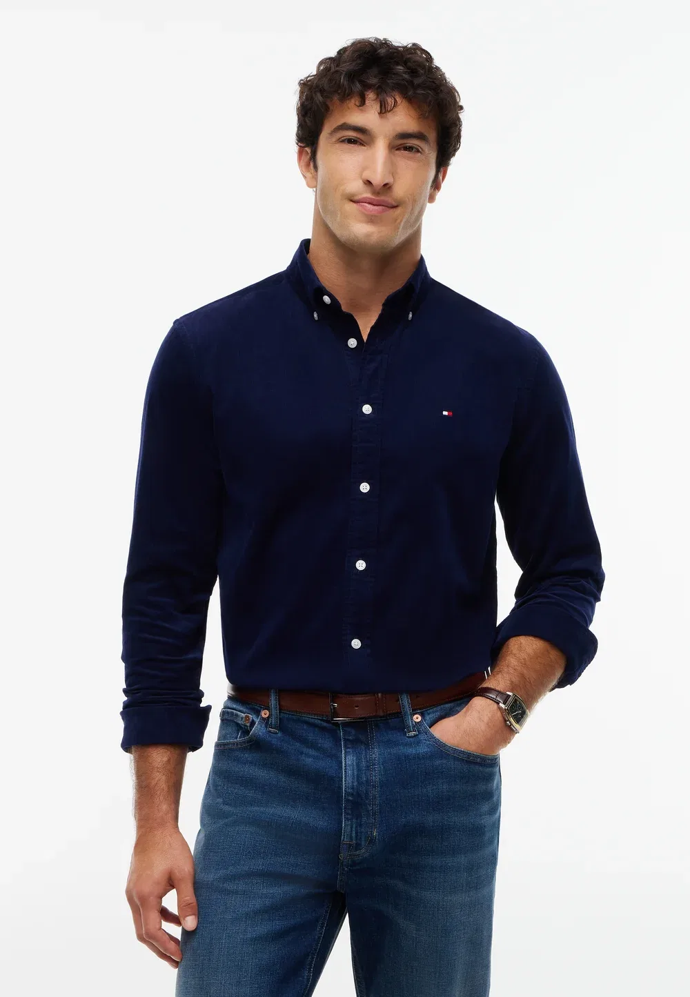 Однотонная рубашка - рубашка Tommy Hilfiger, Imperial Navy