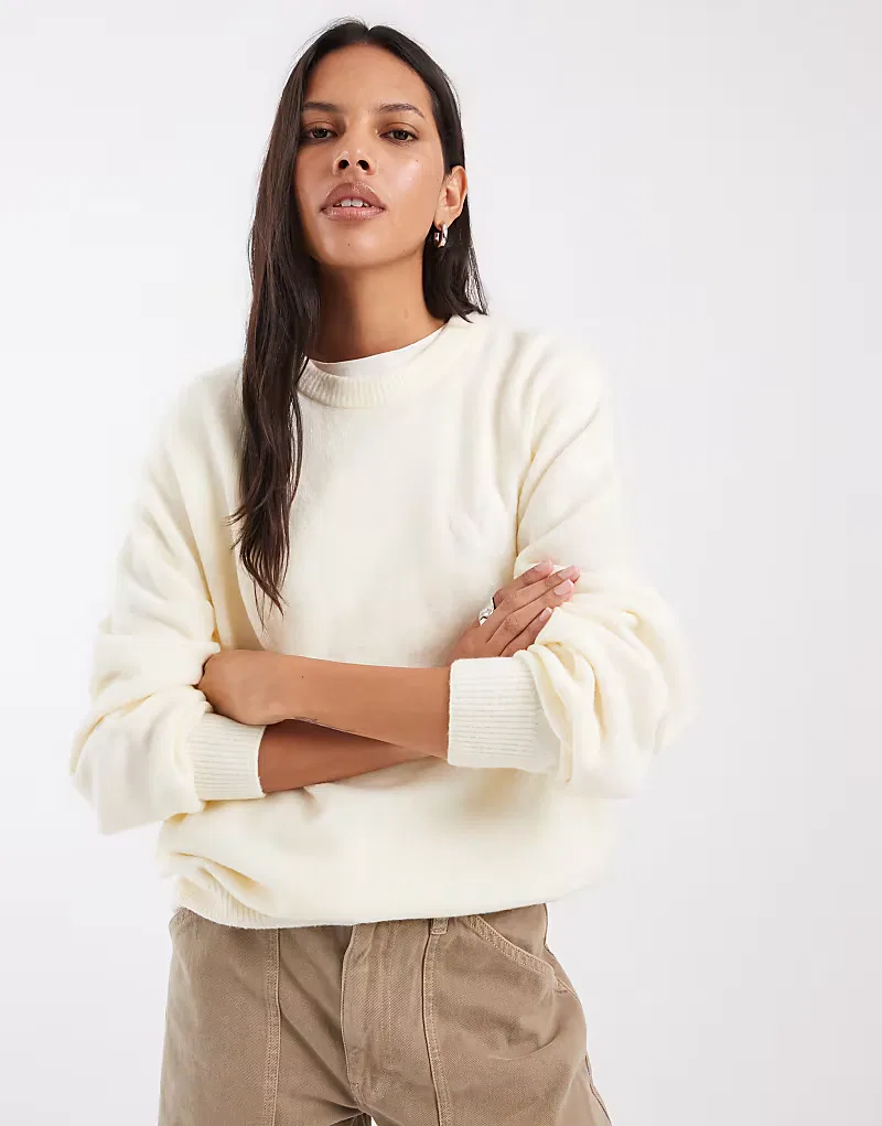 Вязаный джемпер Adidas Originals, кремовый