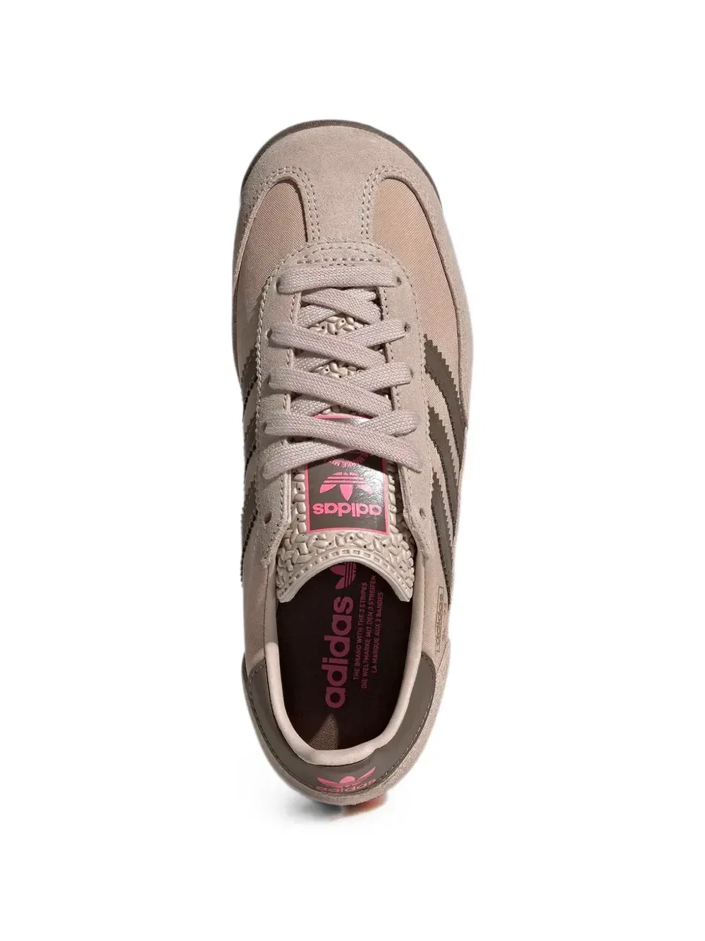 Кожаные кроссовки с панелями SL 72 Adidas Kids, розовый — фото 4