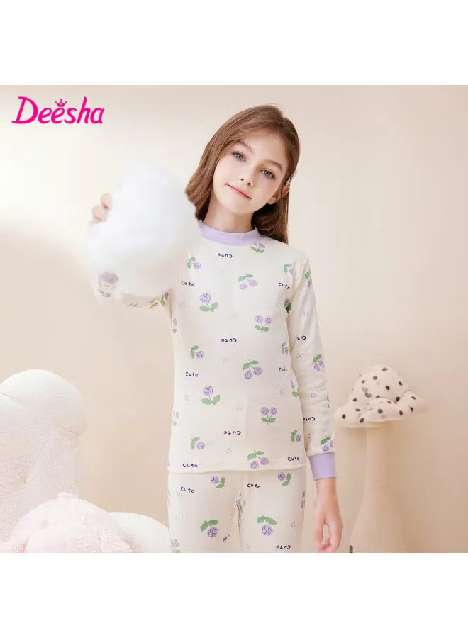Комплект термобелья из хлопка для девочек Antibacterial 40s compact spinning Deesha — фото 3