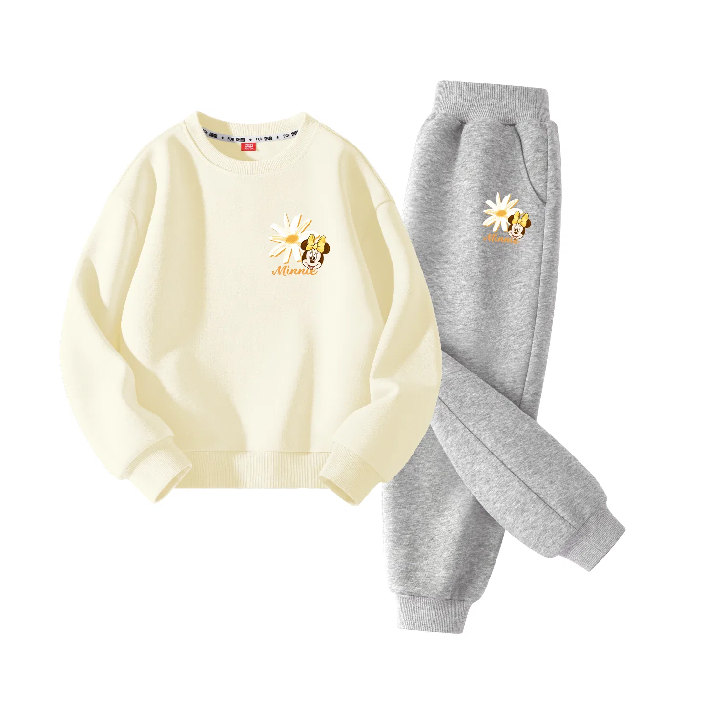 Детский спортивный костюм с принтом Disney Di Ring Flower Croissant Yellow+Di Prosperity Flower K Gray — фото 4