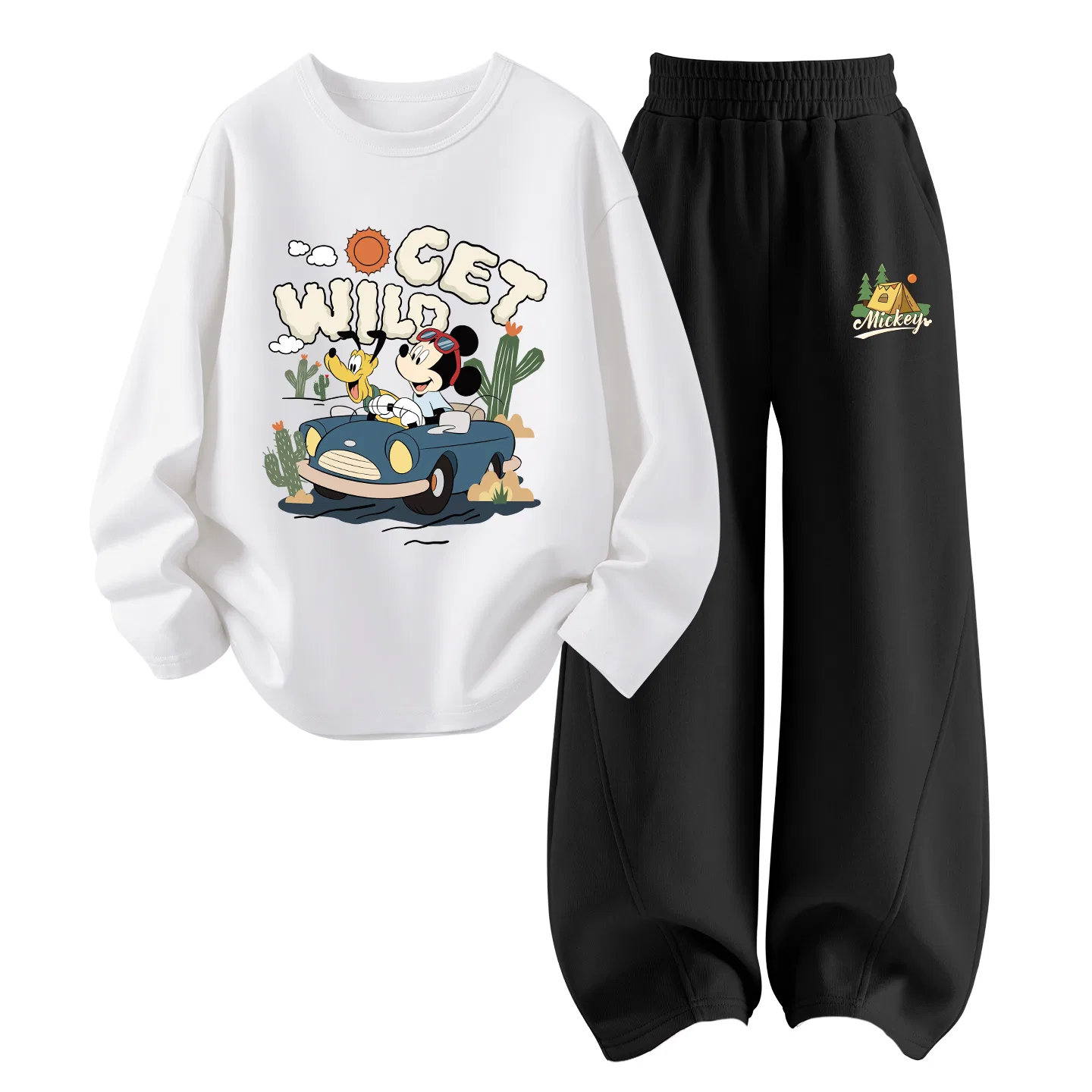 Детский спортивный комплект с круглым вырезом Diqi Camp White+Di Tent K Black Disney, Diqi Camp White+Di Tent K Black