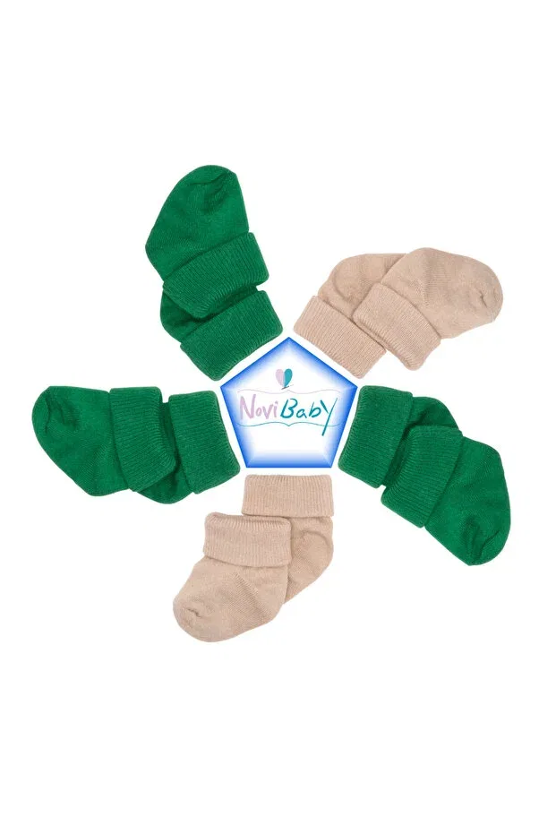 Детские носки для новорожденных хлопковые из бамбука Basics Novibaby, Greeny — фото 3