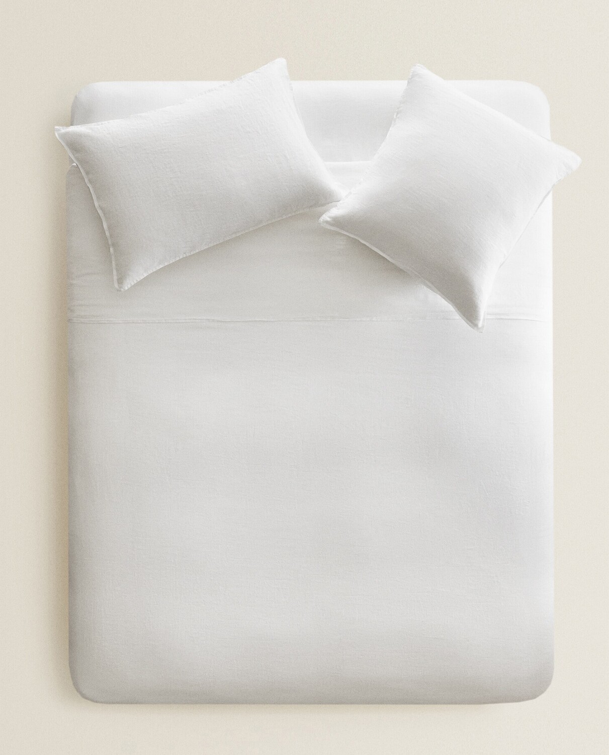 

Пододеяльник Zara Home Washed Linen Duvet, 160 г/м², белый