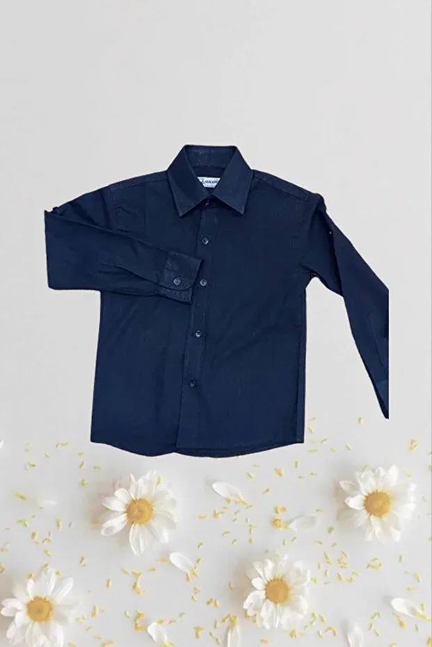 Детская рубашка для мальчиков с длинным рукавом Noble Store, Navy Blue